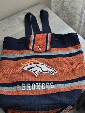 Denver Broncos Woven Drawstring Backpack